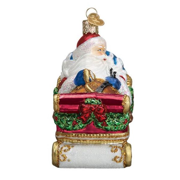 Santa In Sleigh Christmas Ornament with Keepsake Box | Old World Christmas | NWT - Picture 3 of 8